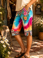 Women's Tie-Dye Floral Print Shorts