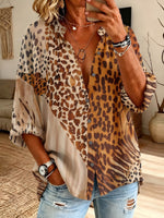 Vintage Elegant Button Long Sleeve Patterned Shirt