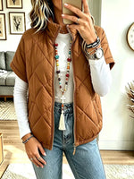 Women Stand-collar Short-sleeve Vest