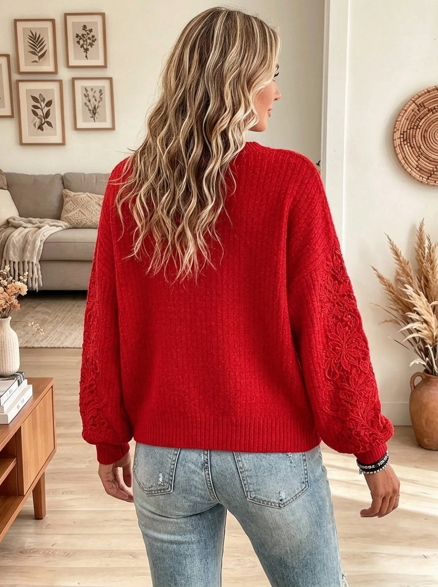 Women's Santa Cable Knit Christmas Sweater
