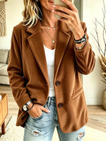 Women's Tailored Corduroy Two-Button Blazer