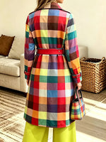 Women's Long Plaid Coat