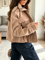 Retro Zip Chic Art Casual Stylish Lapel Long Sleeve Coat
