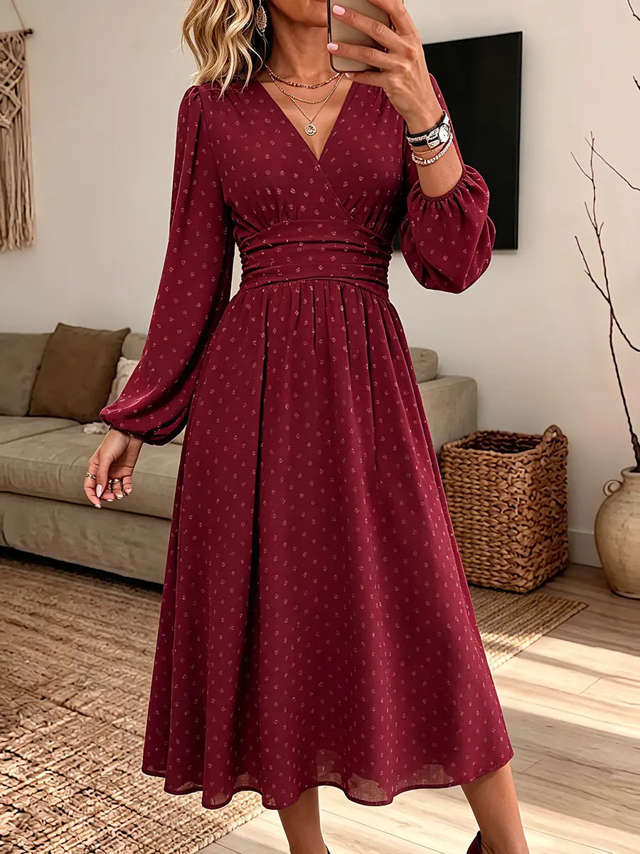 Women's Vintage Elegant Embroidered Texture Dress
