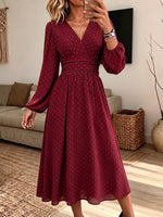 Women's Vintage Elegant Embroidered Texture Dress