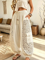 Women’s Lace Patchwork Bohemian Style Lantern Jogger Pants