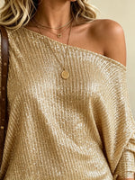 Women's One-Shoulder Sequin Bodycon Mini Dress