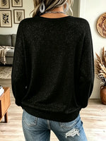 Retro Rhinestone Skeleton Pattern Art Casual Stylish Long Sleeve Top