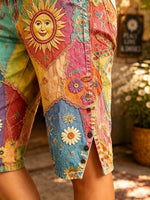 Women's Sun Patchwork Print Shorts