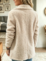 Women's Notch Collar Plush Sherpa Coat