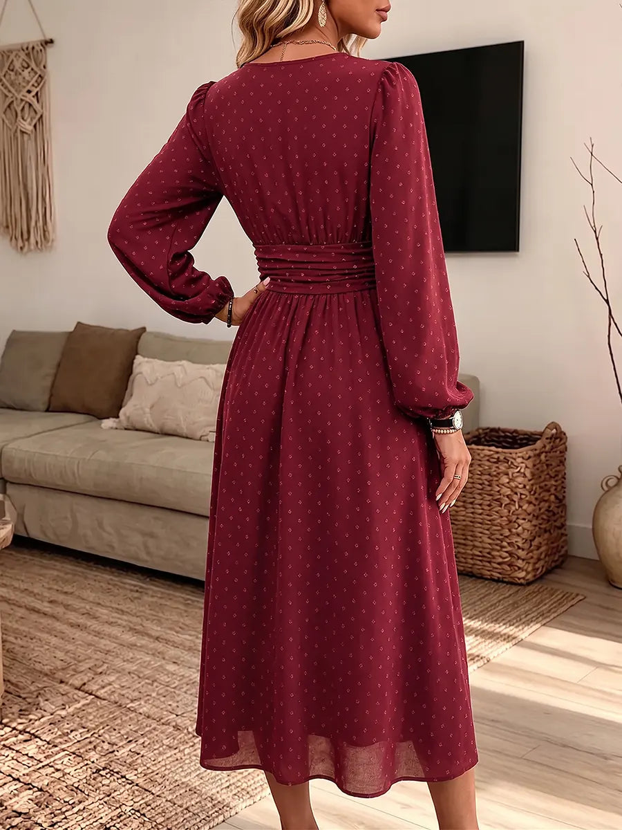 Women's Vintage Elegant Embroidered Texture Dress