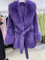 Cozy Belted Faux Fur Mid-Length Coat