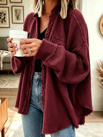 Women's Casual Collared Irregular Shirt Coat