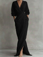 Women's Linen And Cotton Extra-long Dress