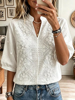 Women's Vintage Elegant Embroidered Lace Blouse