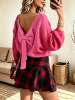 Women's Backless Bow Knit Sweater