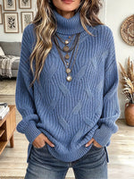 Vintage Elegant Cable Knit Turtleneck Sweater