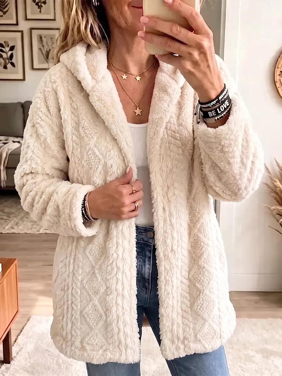 Vintage Elegant Diamond-patterned Double-sided Fleece Coat