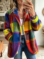 Women's Multi-Color Plaid Coat