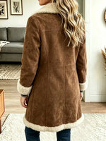 Women's Vintage Turn-down Collar Fleece Warm Jacket