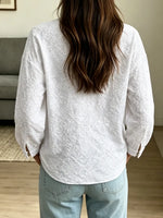 Retro Elegant Floral Pattern Art Casual Stylish Long Sleeve Henley Shirt
