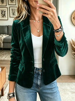 Women's Tailored Velvet Two-Button Blazer