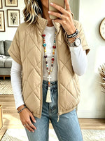 Women Stand-collar Short-sleeve Vest