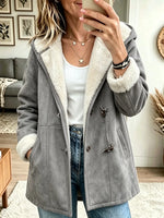 Women's Sherpa Lined Faux Suede Toggle Coat