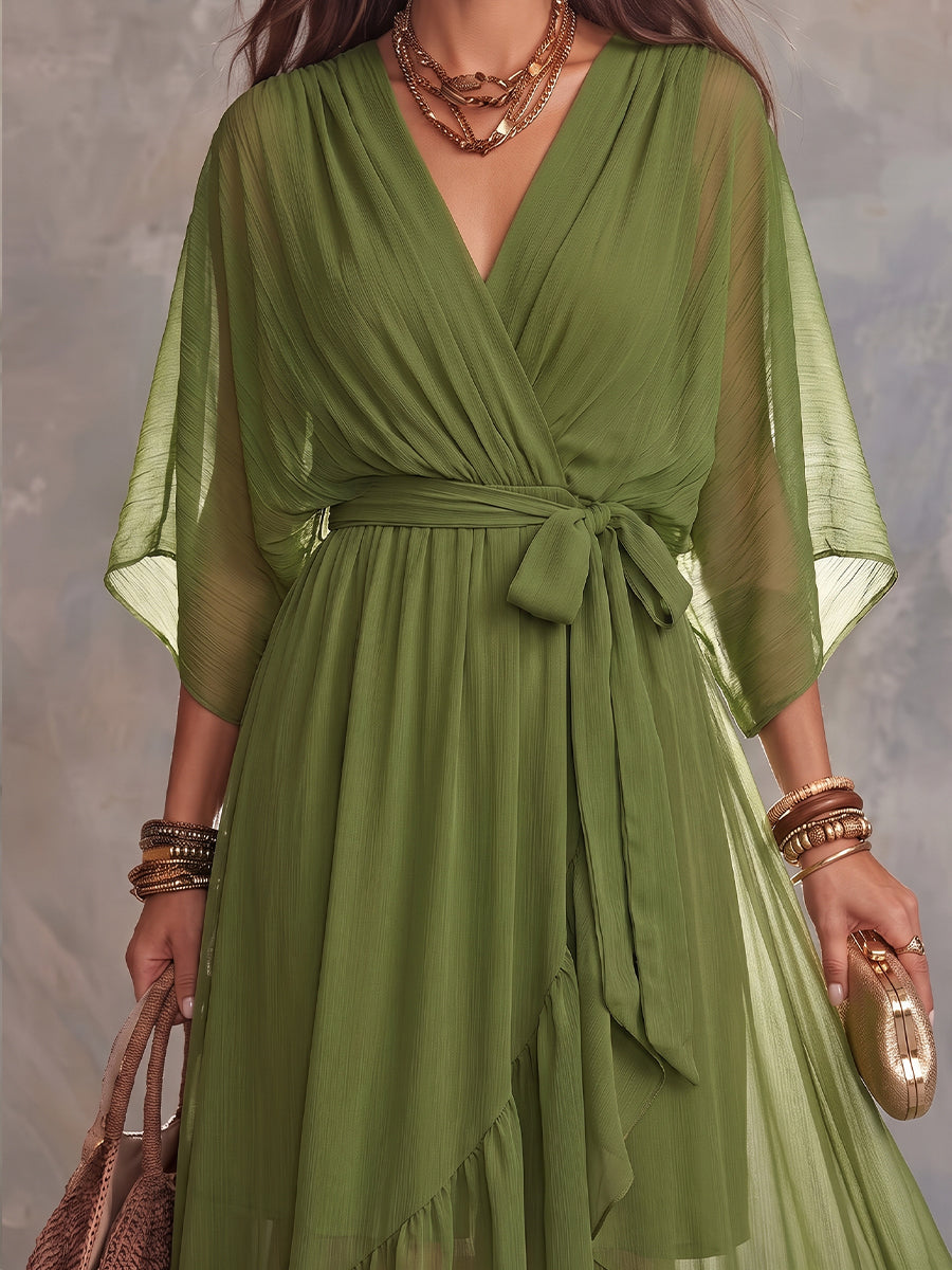 Vintage Elegant Chiffon Irregular Comfort Dress