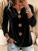 Women's Velvet Button Front Top
