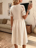 Women's Vintage Elegant Embroidered Texture Dress