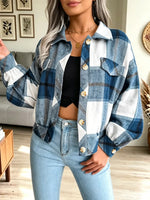Retro Plaid Pattern Art Casual Lapel Stylish Long Sleeve Coat