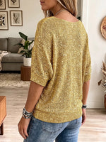 Vintage Elegant Glitter Knit Shirt