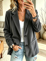 Women's Tailored Corduroy Two-Button Blazer