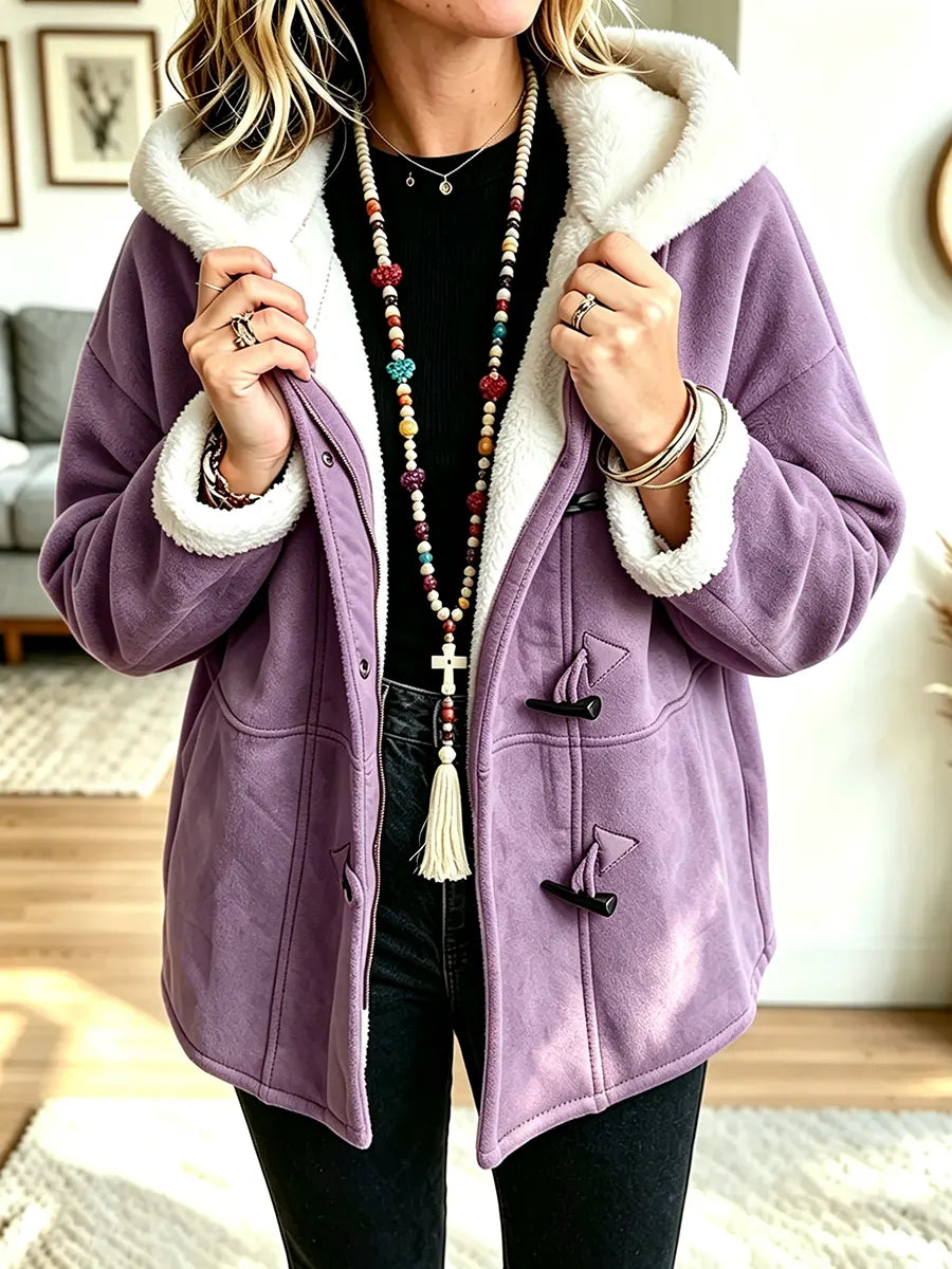 Women's Retro Toggle Button Hooded Coat