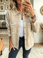 Women's Abstract Jacquard Button-Down Cardigan Jacket
