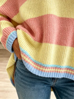 Women's Pastel Striped Knit Sweater
