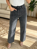 Women's Splatter Print High-Rise Straight Jeans