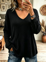 Women's V-Neck Ribbed Pullover Sweater