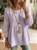 Women's Babydoll Crinkle Cotton Tunic Top
