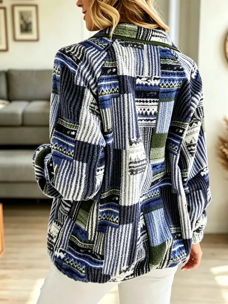 Retro Ethnic Pattern Art Casual Stylish Long Sleeve Coat